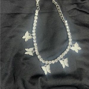 Silver butterfly anklets